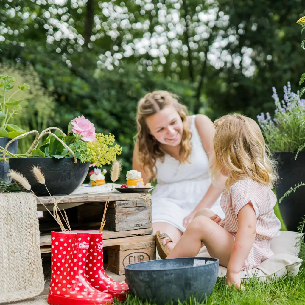 Natural Bulbs | Schaal Fiona Zwart Moeder en dochter