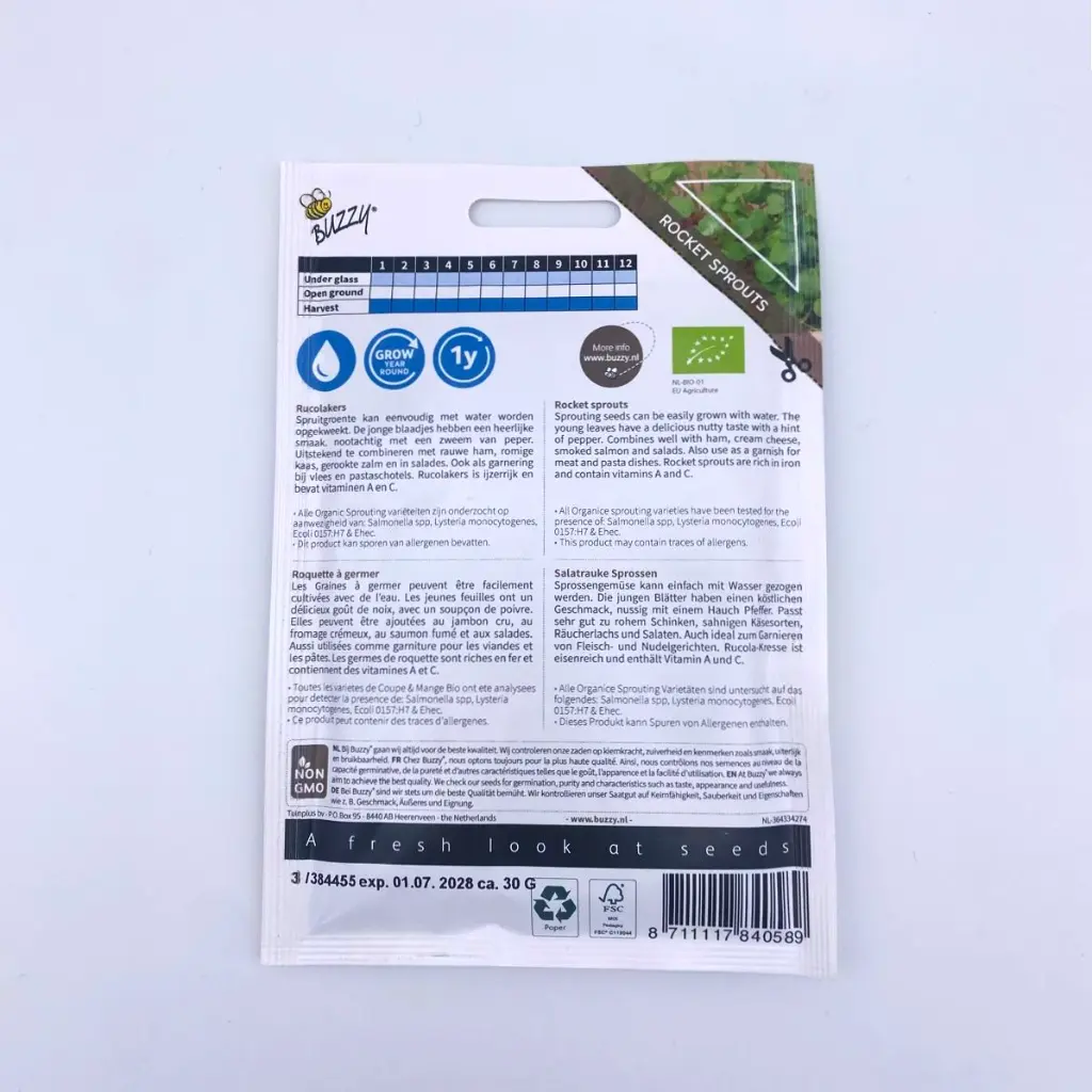 Rucolakers - Kiemgroente - Sprossen - BIO