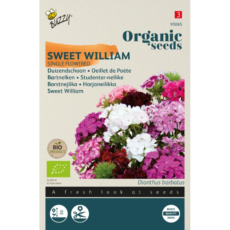 Organic Sweet William Single flowered, mixed - ORG