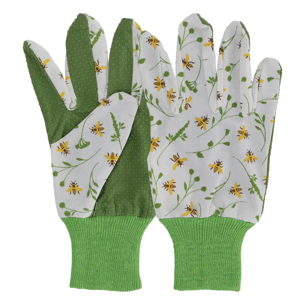 Gardening gloves with a bee print M