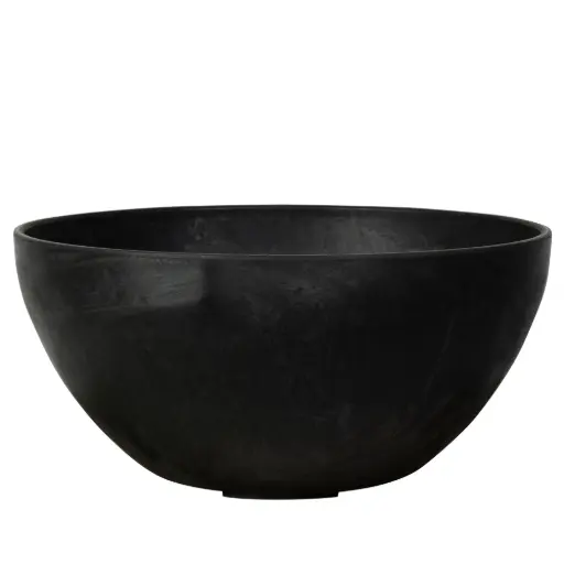 [V107856] Artstone Bowl Fiona black D25 H12 