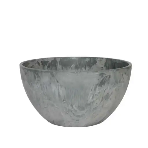 [V107857] Artstone Bowl Fiona grey D25 H12 