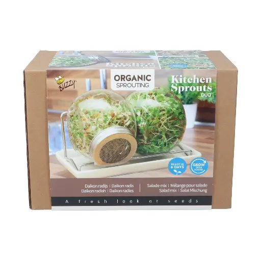 [Buzzy-085388] Daikon radish and salad mix growing kit - sprouting vegetables -  ORG