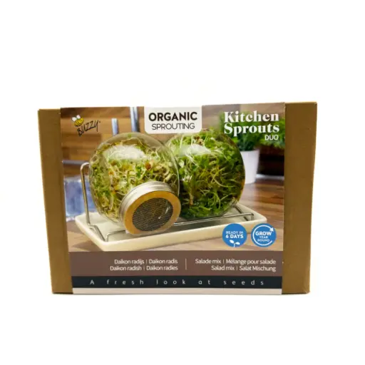 [Buzzy-085388] Daikon-rädisa och salladsblandning odlingskit - groddar grönsaker - BIO